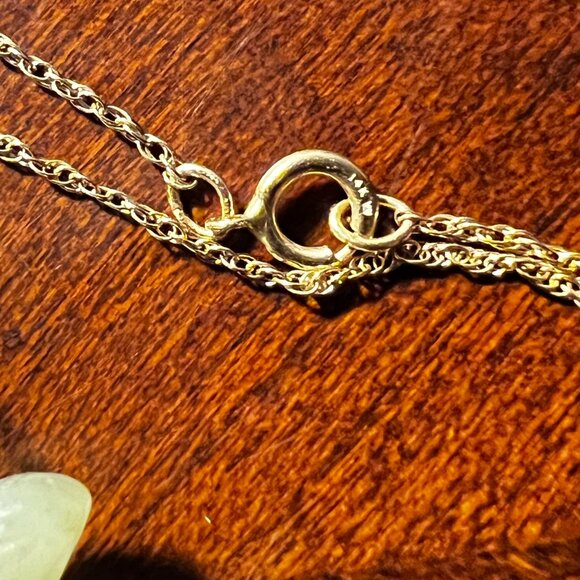 Carved Jade Dragon Pendant Necklace On 14K Gold Chain Unique Elegant  Jewelry - Picture 2 of 11